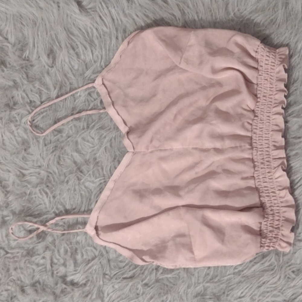 FASHION NOVA ROSE SATIN DREAMS CROP TOP SIZE L